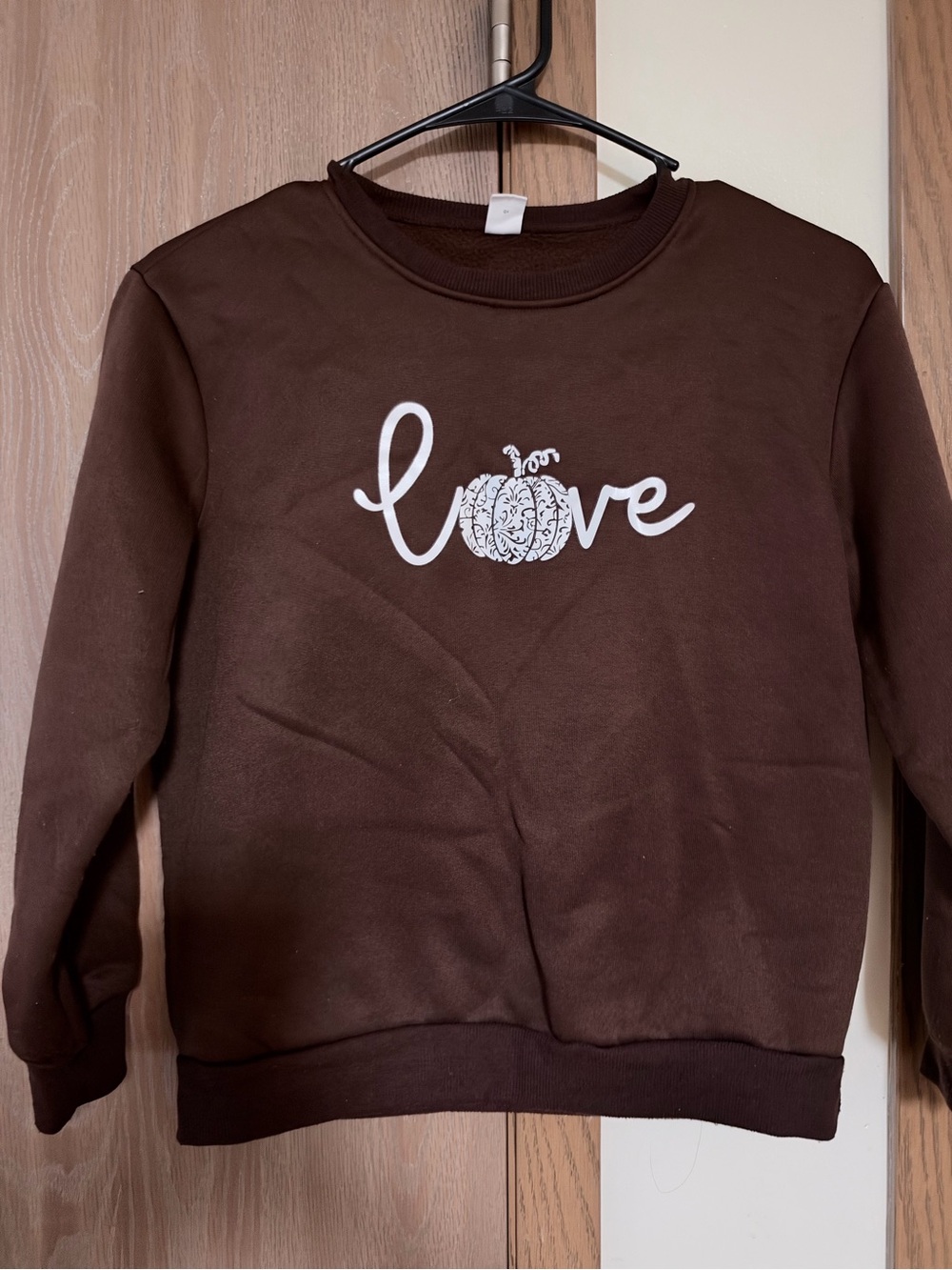 SHEIN Brown 'Love' Pumpkin Graphic Sweatshirt